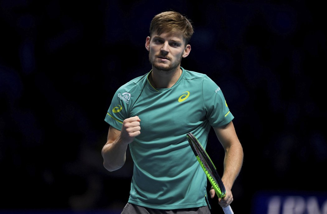 David Goffin slaví vítězný úder