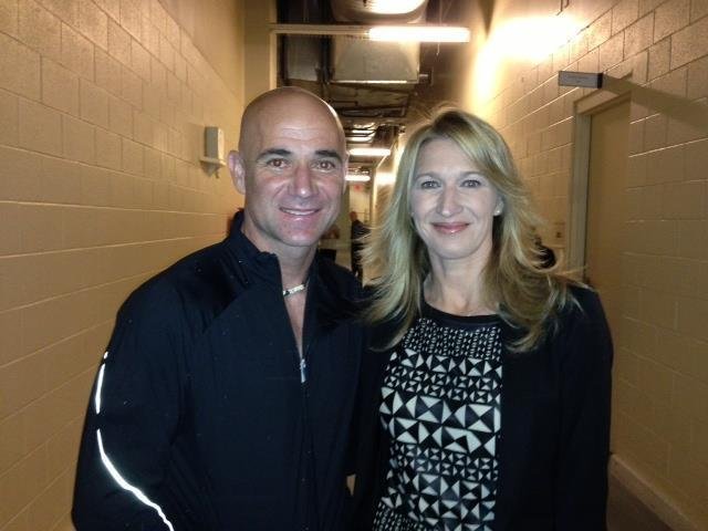 Legendy světového tenisu - Andre Agassi a Steffi Grafová.