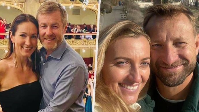 Markéta Kochtová s Robertem Spálenkou a Petra Kvitová s Jiřím Vaňkem.