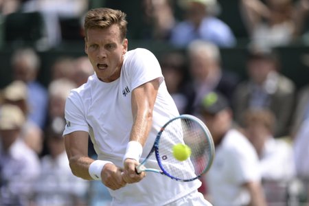 Tomá Berdych na předwimbledonské exhibici v Hurlingham Clubu