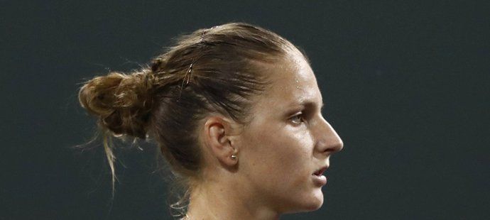 Karolína Plíšková se raduje ve čtvrtfinále turnaje v Indian Wells