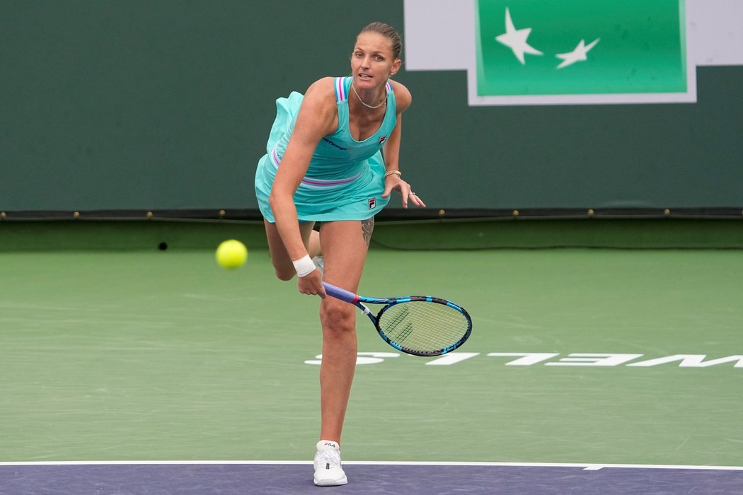 Karolína Plíšková v zápase proti Marii Sakkariové v Indian Wells