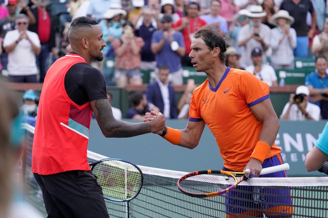 Souboj Rafaela Nadala a Nicka Kyrgiose v Indian Wells dopadl výhrou španělského tenisty