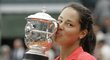 Ana Ivanovičová s trofejí pro vítězku French Open.