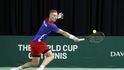 Jiří Lehečka, český tenista, během přípravy na zápas Česko - Španělsko ve finálové skupině Davis Cupu 2025,