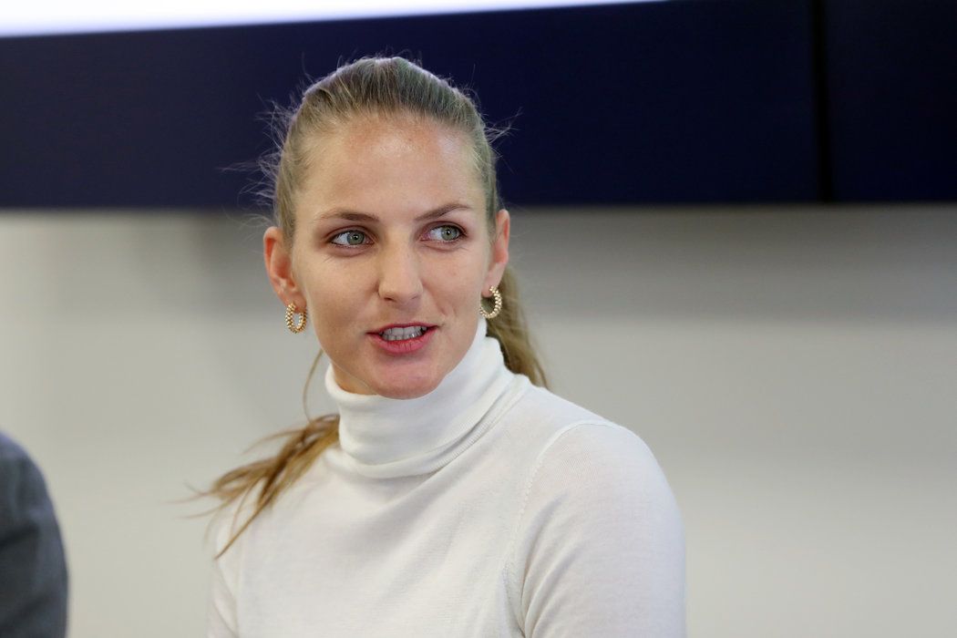 Tenistka Karolína Plíšková na tiskové konferenci