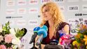 Kateřina Siniaková na tiskové konferenci po návratu do Česka