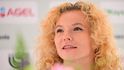 Kateřina Siniaková na tiskové konferenci po návratu do Česka