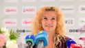 Kateřina Siniaková na tiskové konferenci po návratu do Česka
