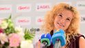 Kateřina Siniaková na tiskové konferenci po návratu do Česka