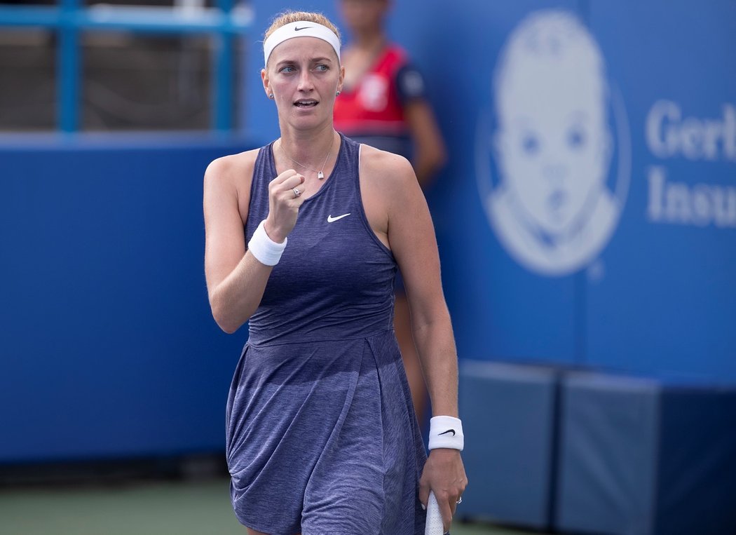 Česká tenistka Petra Kvitová na turnaji v Cincinnati, kde odstoupila kvůli zdravotním potížím