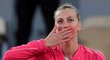 Česká tenistka Petra Kvitová se raduje z postupu do čtvrtfinále French Open