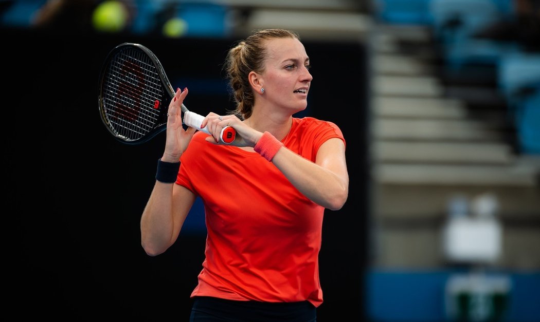 Česká tenistka Petra Kvitová během utkání na turnaji v Sydney