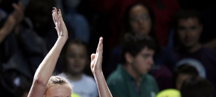 Petra Kvitová se raduje z postupu do finále Turnaje mistryň