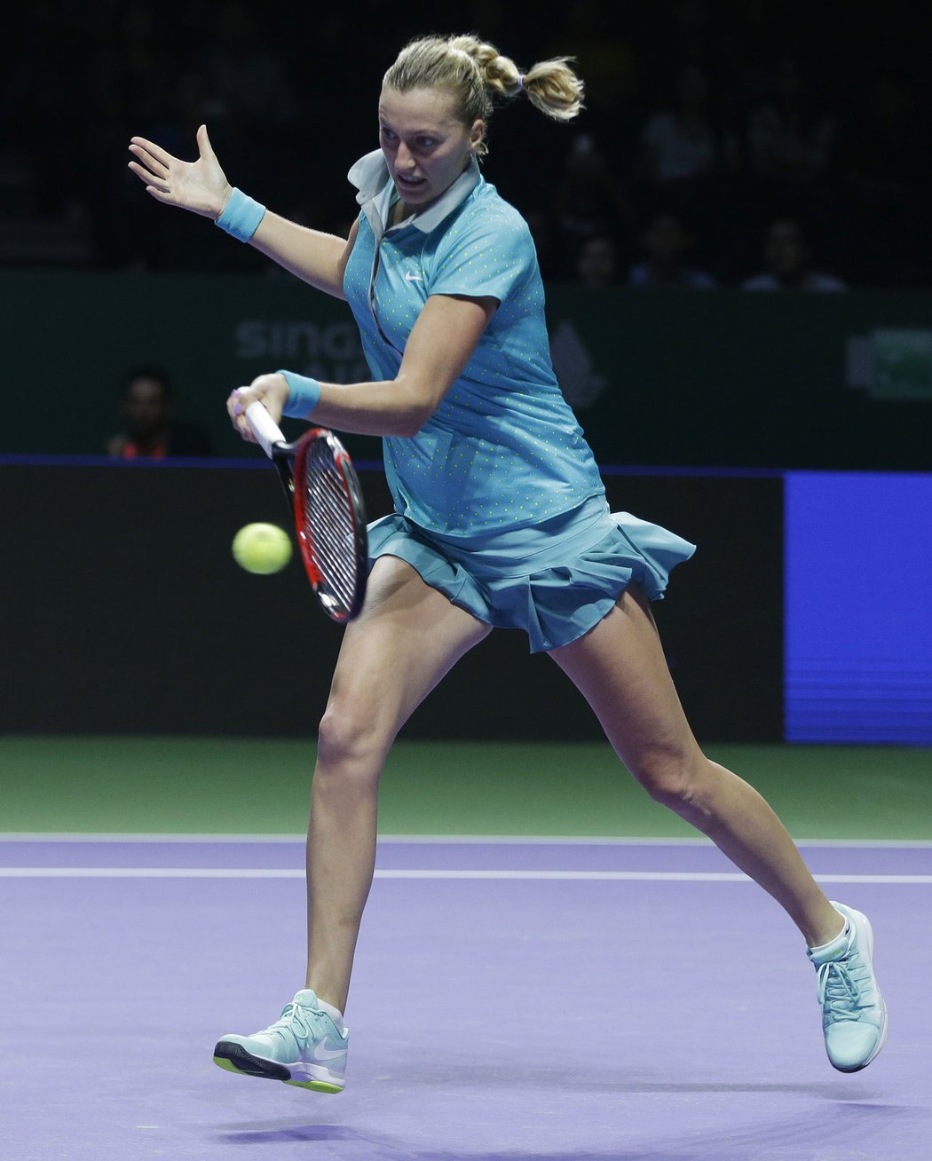 Petra Kvitová bojovala v prvním zápase na Turnaji mistryň s Radwaňskou