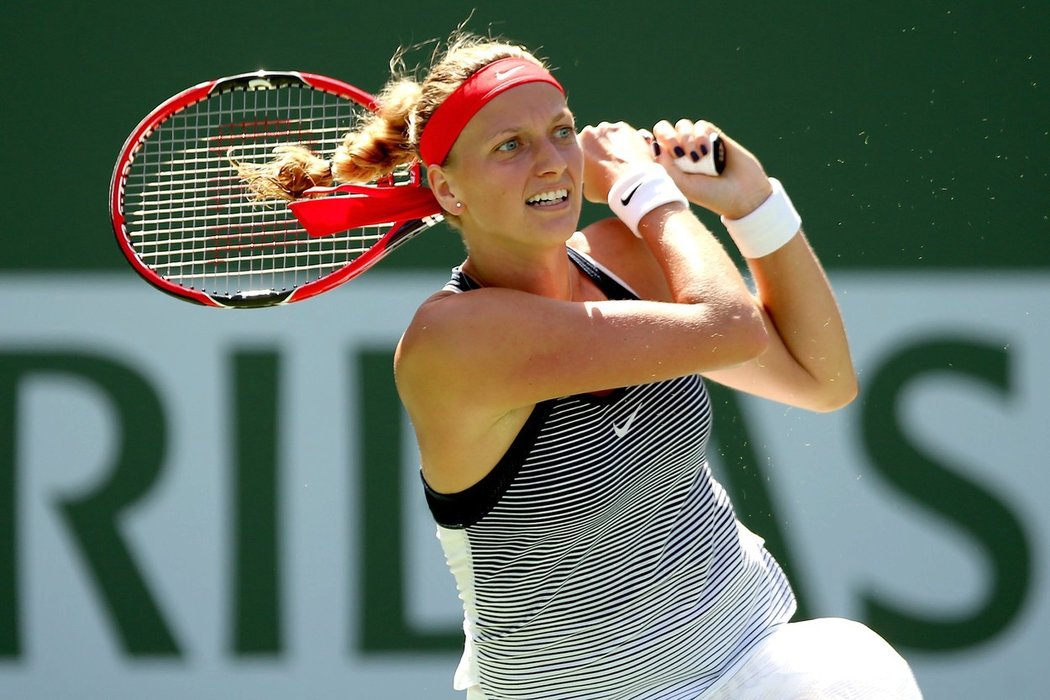 Česká tenistka Petra Kvitová během utkání na americkém turnaji v Indian Wells