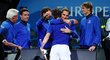 Hráči výběru Evropy se na tenisovém Laver Cupu radují z výhry