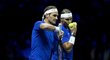 Tenisové ikony Roger Federer (vlevo) a Rafael Nadal, se kterými spolupracovat fyzioterapeut Michal Novotný,