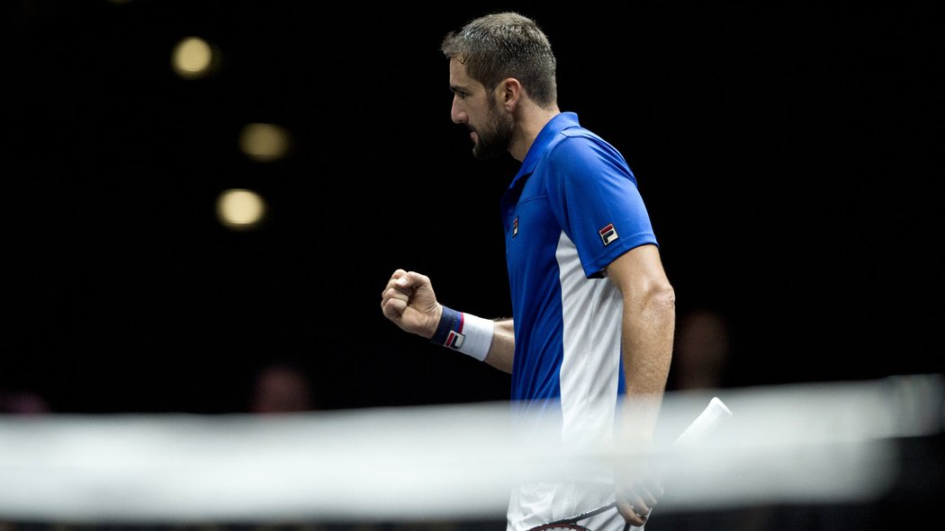 Marin Čilič ovládl první set úvodního zápasu Laver Cupu proti Francesi Tiafoemu z USA