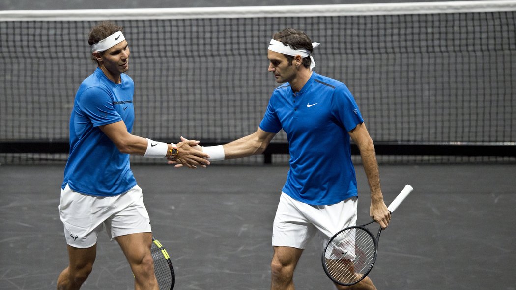 Nadal a Federer se radují z vítězného fiftýnu