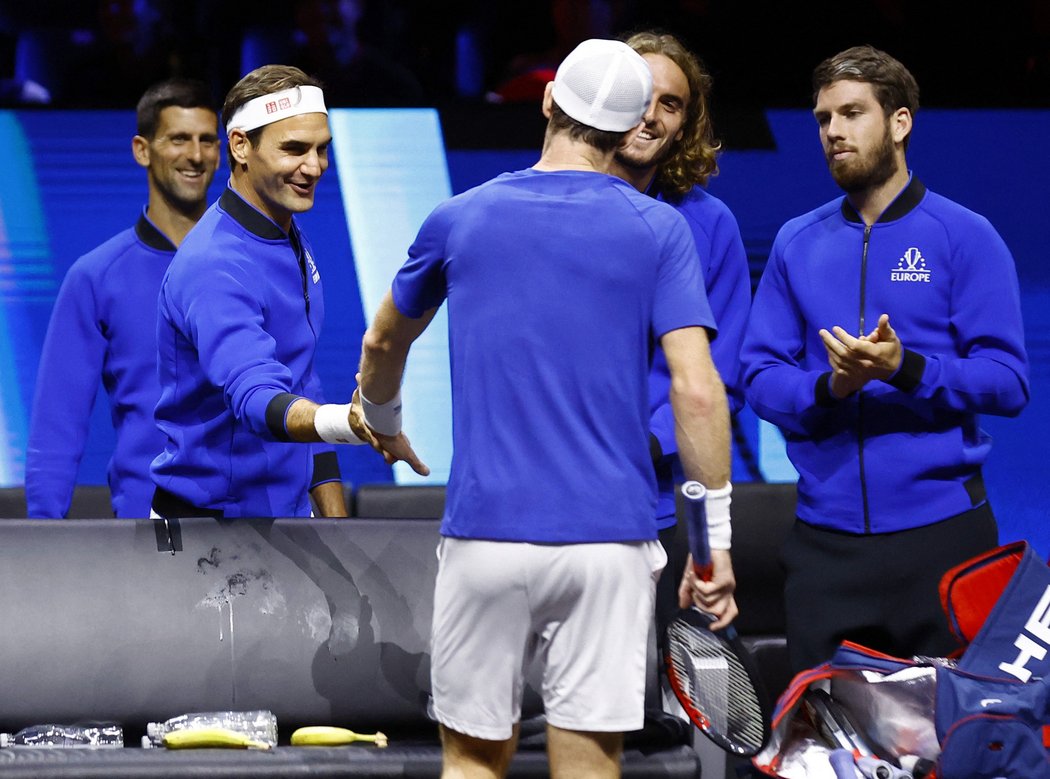 Federer na střídačce výběru Evropy na Laver cupu