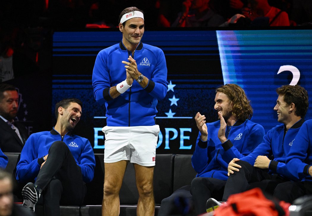 Federer na střídačce výběru Evropy na Laver cupu