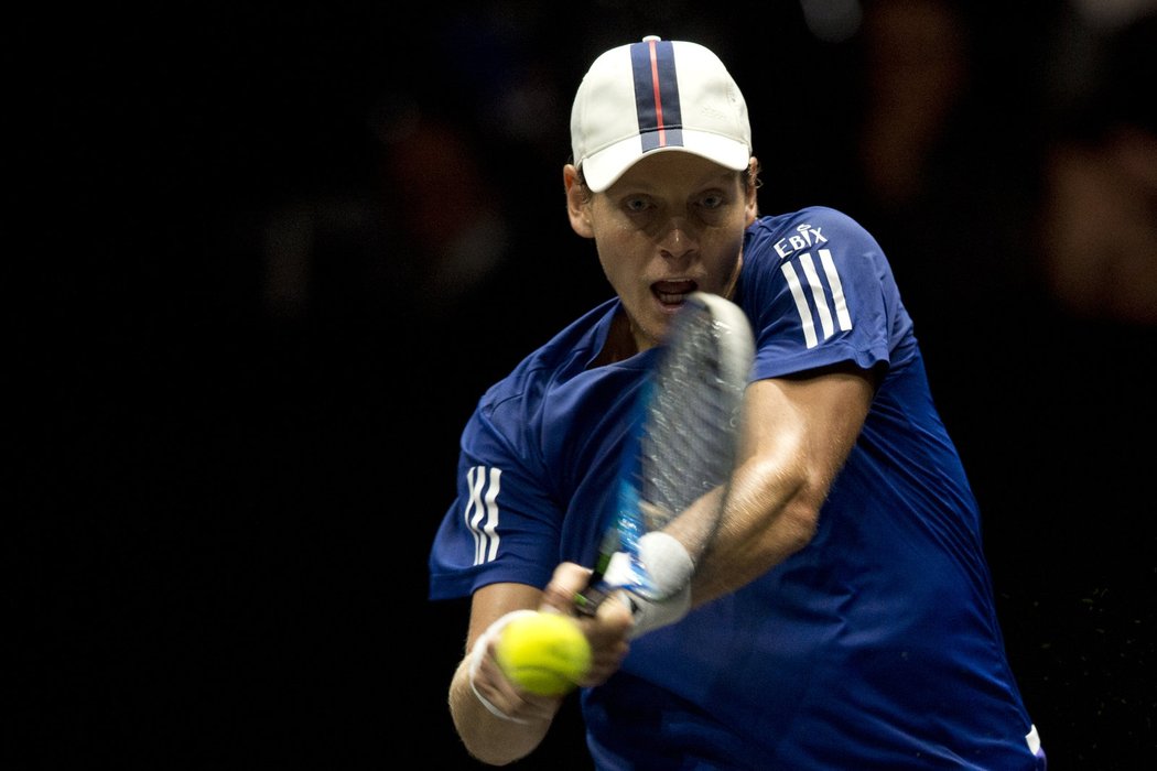  Tomáš Berdych v souboji s Nickem Kyrgiosem