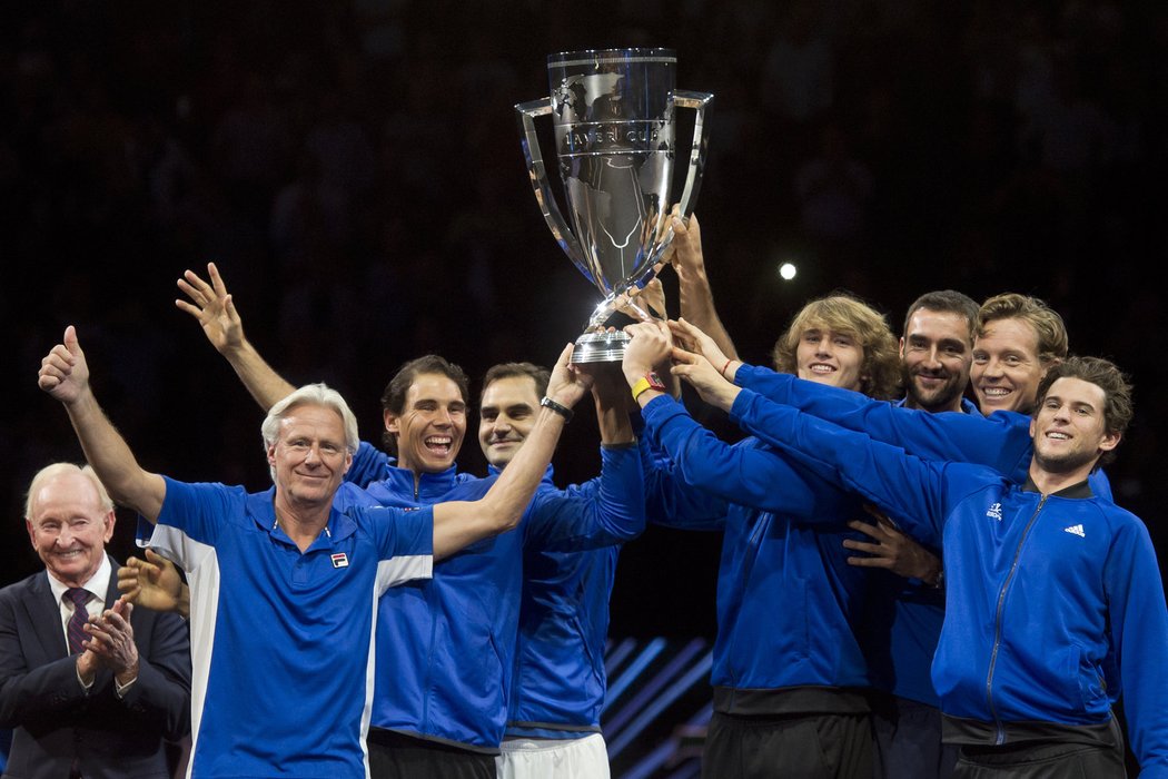 Takhle slaví vítězství v prvním ročníku Laver Cupu tým Evropy