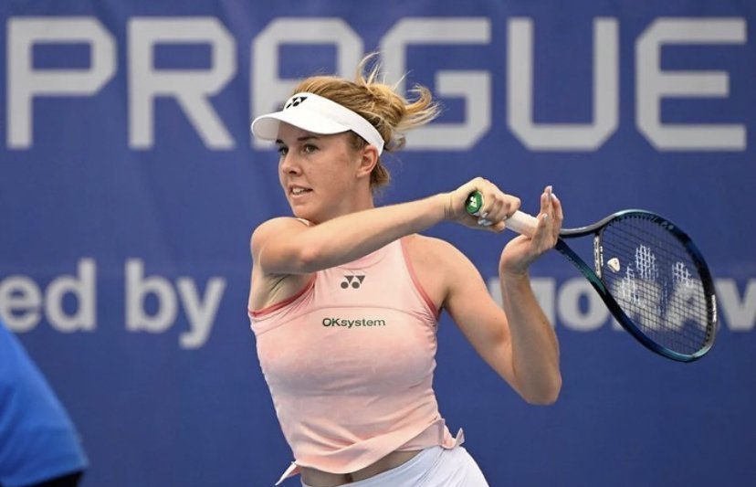 Linda Nosková v akci na Prague Open