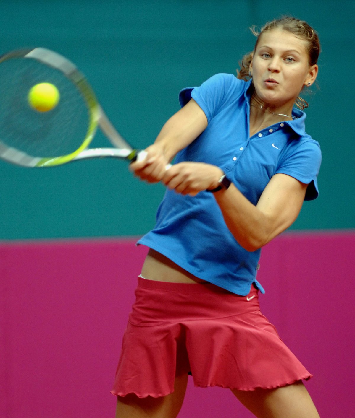 2007. Lucie při fedcupovém utkání se Slovenskem.