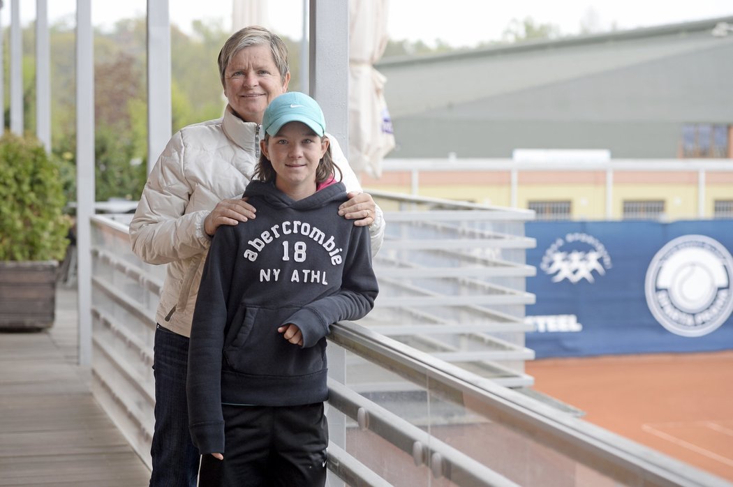 Hana Mandlíková, jedna z nejlepších českých tenistek, se svou dcerou Elizabeth
