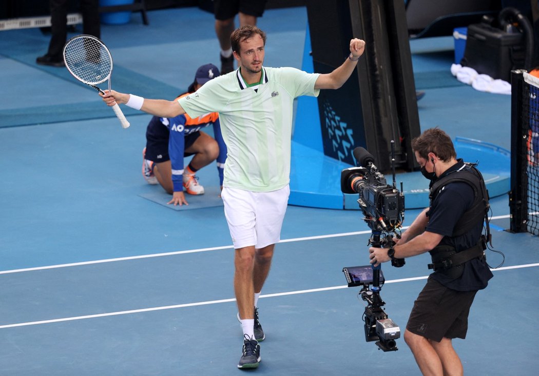 Ruský tenista Daniil Medveděv po postupu do čtvrtfinále Australian Open