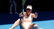 Ukrajinská tenistka Marta Kosťuková v utkání na Australian Open, po kterém postoupila do 3. kola