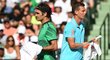 Osmifinálové utkání turnaje v Miami mezi Rogerem Federerem a českým tenistou Tomášem Berdychem