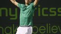 Tomáš Berdych se raduje po výhře nad Rogerem Federerem