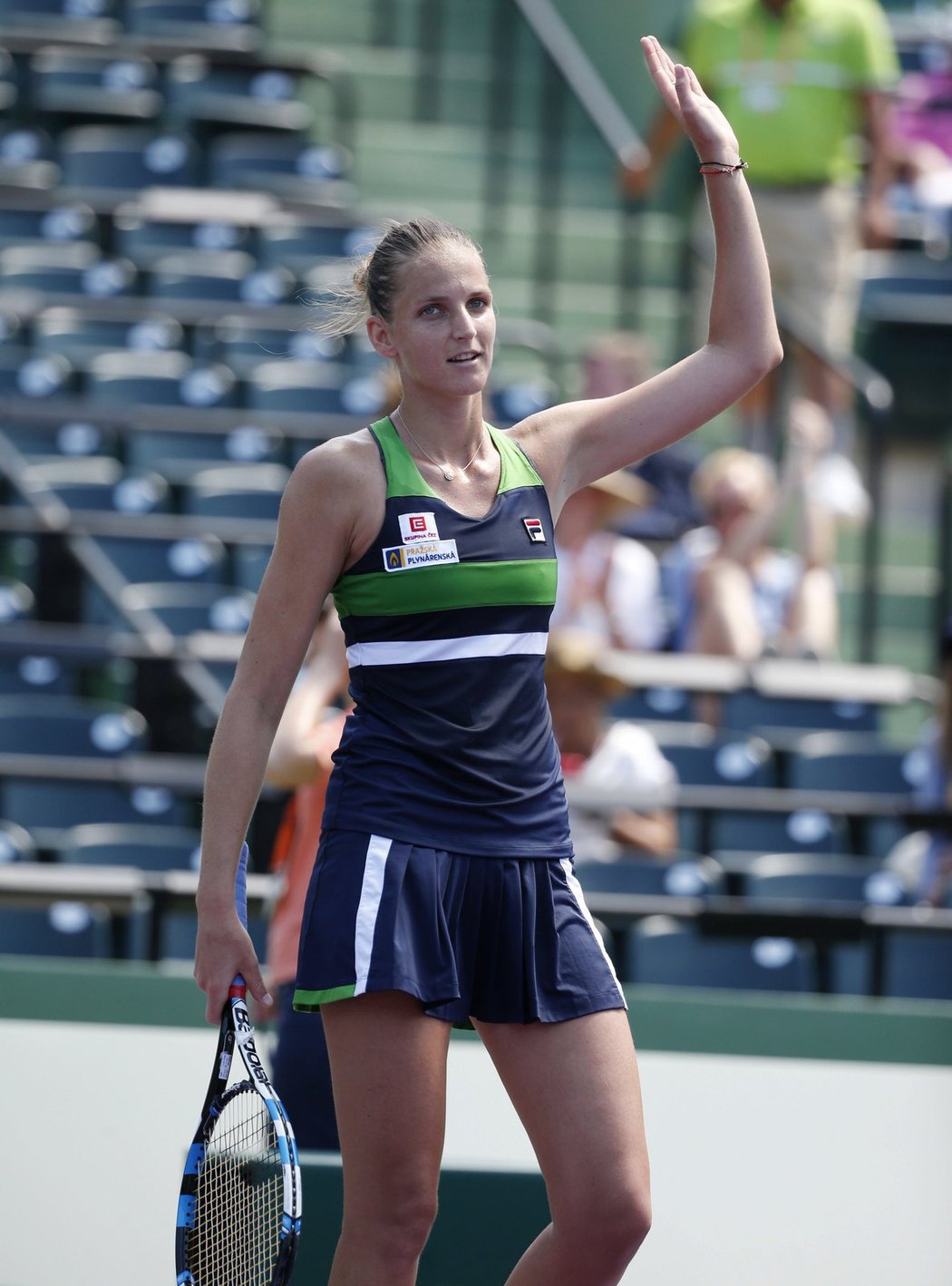 Karolína Plíšková se raduje z vítězství v osmifinále turnaje v Miami nad Barborou Strýcovou