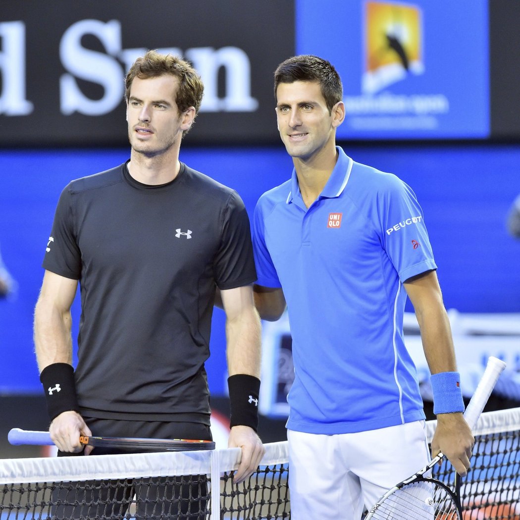 Andy Murray a Novak Djokovič před finále Australian Open