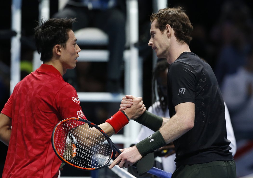 Andy Murray na Turnaji mistrů porazil japonského hráče Keie Nishikoriho