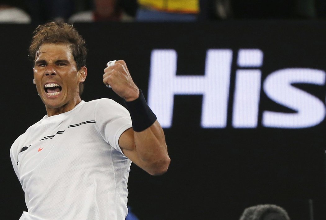 Španělský tenista Rafael Nadal po výhře nad Milosem Raonicem