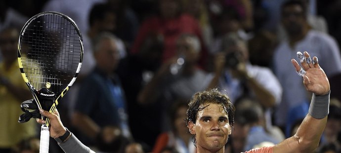 Rafael Nadal na turnaji v Miami po utkání s Lleytonem Hewittem