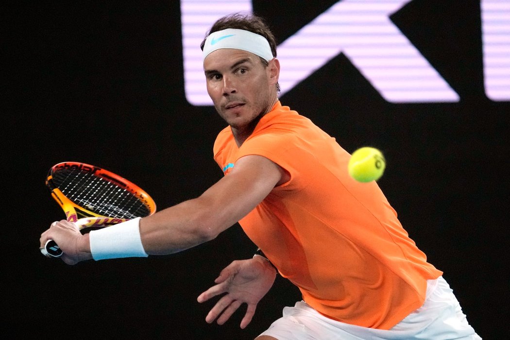 Rafael Nadal v akci na Australian Open