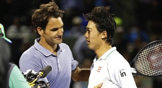 Rozjetý Nišikori přemohl Federera, v semifinále půjde na Djokoviče