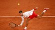 Novak Djokovič při svém prvním zápase na French Open 2020 proti Švédovi Mikaelu Ymerovi