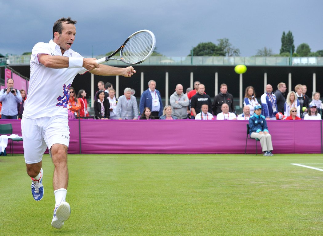 Radek Štěpánek se v prvním kole olympijské tenisové dvouhry utkal s ruským soupeřem Davyděnkem