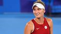 Česká tenistka Markéta Vondroušová ve finálovém utkání na olympiádě v Tokiu