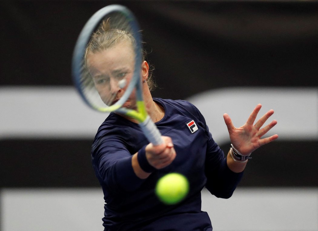Barbora Krejčíková během finále turnaje v Ostravě