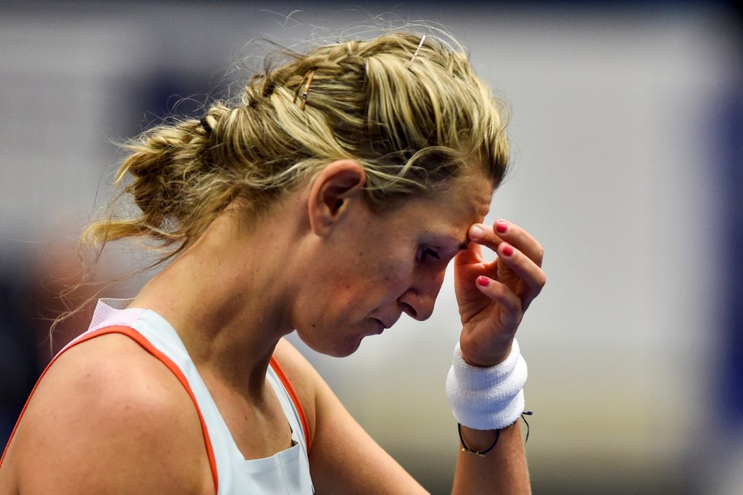 Zklamaná Viktoria Azarenková po vyřazení z turnaje v Ostravě