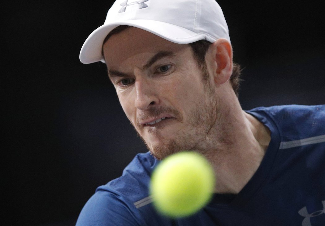 Andy Murray během souboje s Tomášem Berdychem