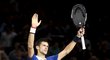 Novak Djokovič se raduje z postupu do finále turnaje Masters v Paříži