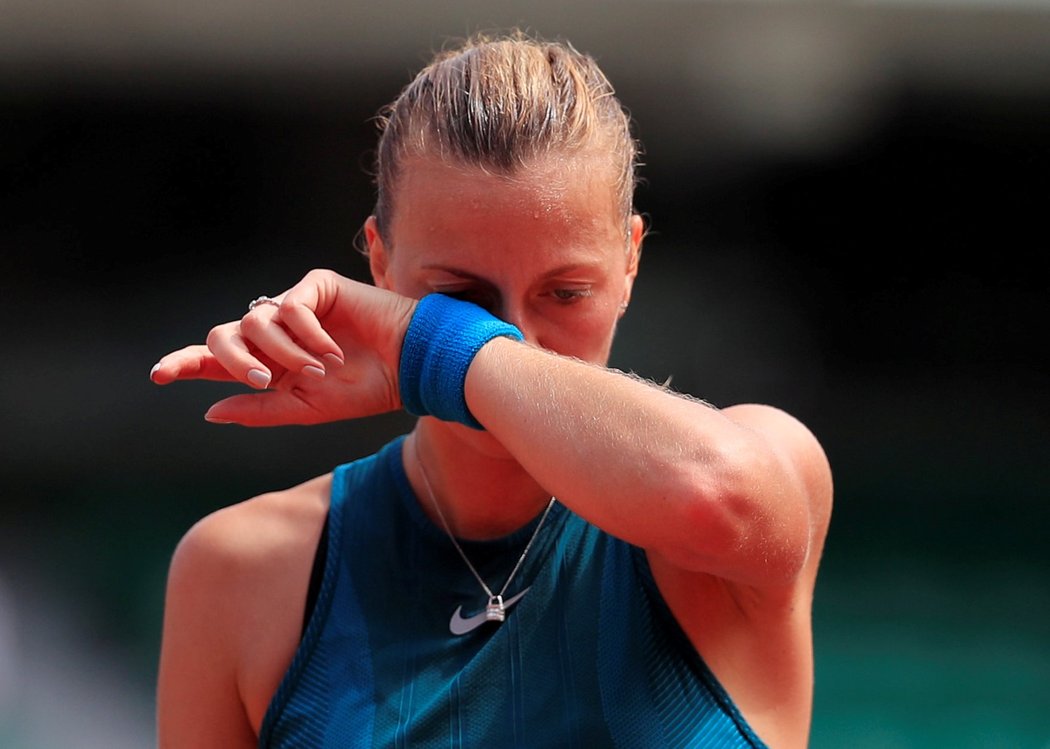 Petra Kvitová v utkání na French Open proti Veronice Cepedeové